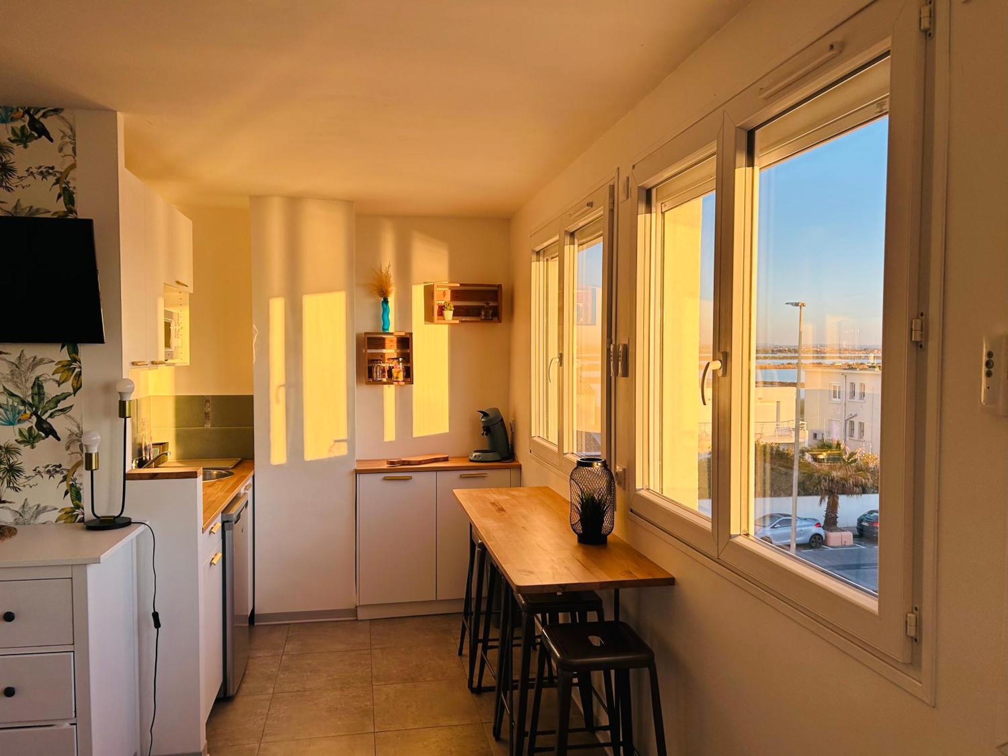 Estudio 1Ere Ligne Vue Mer ,Place De Parking Privee Acces A La Plage De La Residence 3Eme Etage 팔라바 레 플로 외부 사진