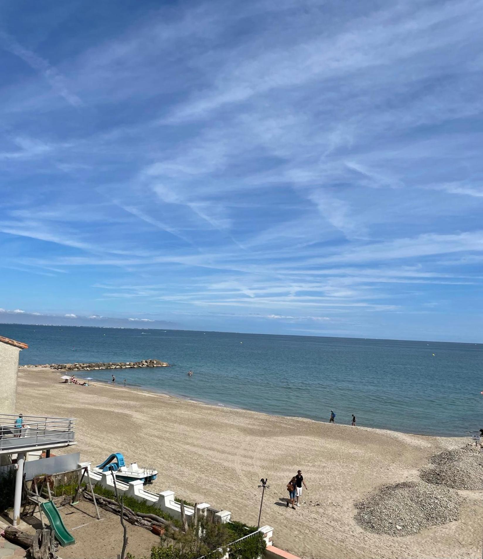 Estudio 1Ere Ligne Vue Mer ,Place De Parking Privee Acces A La Plage De La Residence 3Eme Etage 팔라바 레 플로 외부 사진
